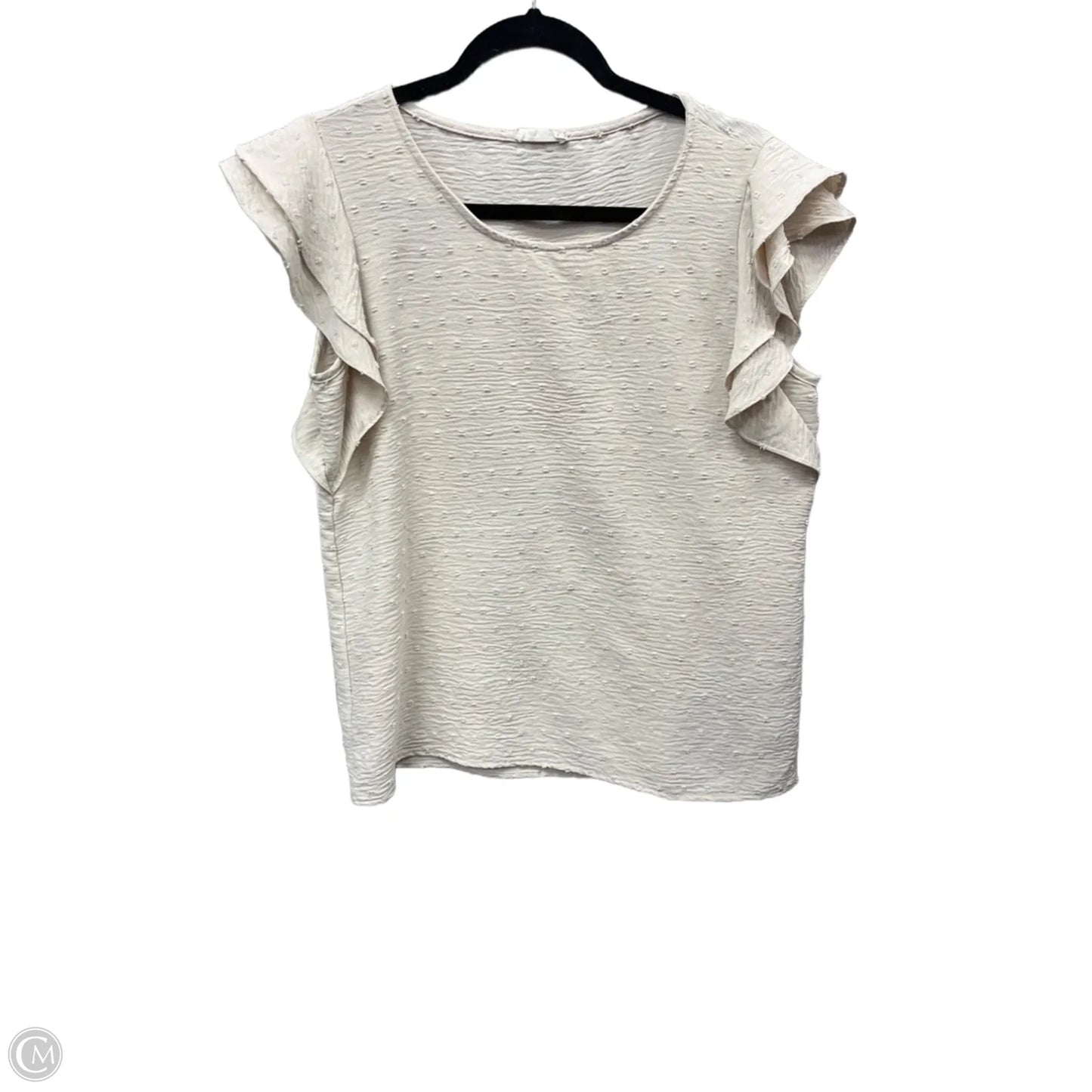 Top Short Sleeve By Les Amis In Cream, Size: M