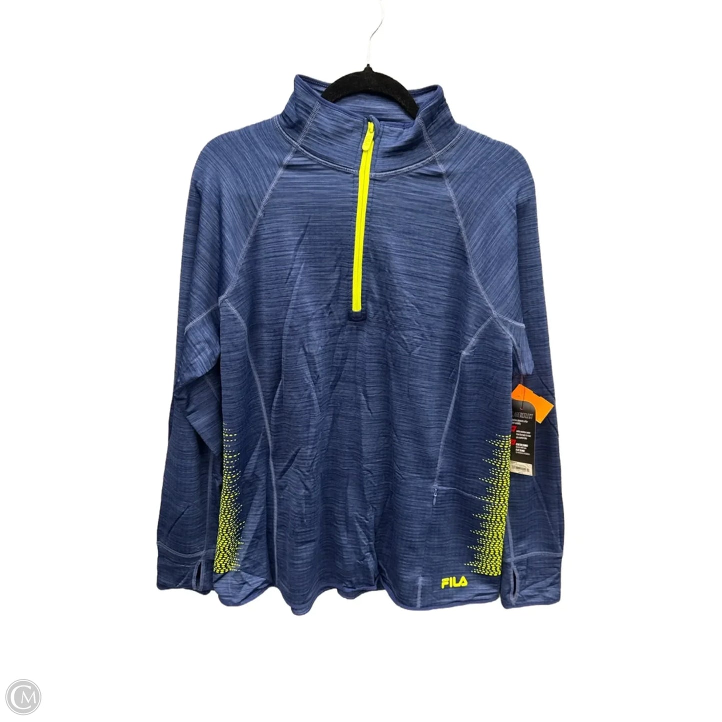 Athletic Top Long Sleeve Collar By Fila In Blue, Size: 1x