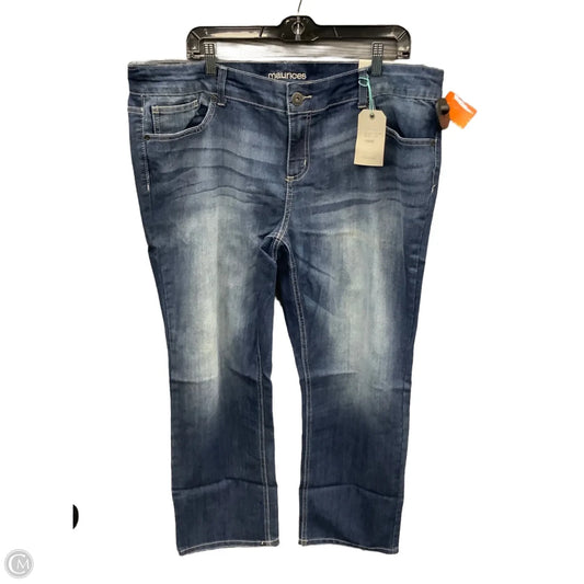 Jeans Straight By Maurices In Blue Denim, Size: 18
