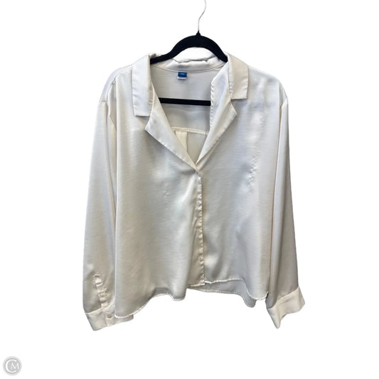 Blouse Long Sleeve By Old Navy In Cream, Size: Xxl