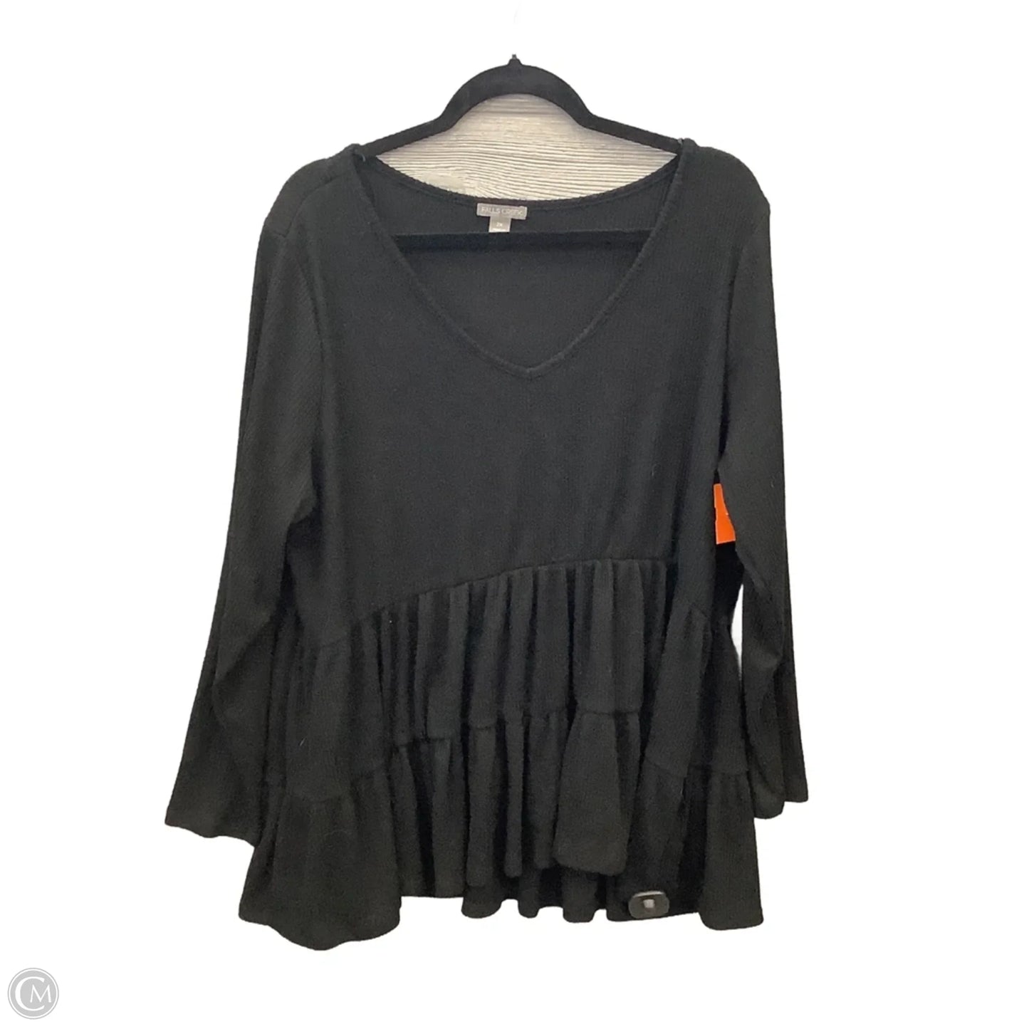 Tunic Long Sleeve By Falls Creek In Black, Size: 2x
