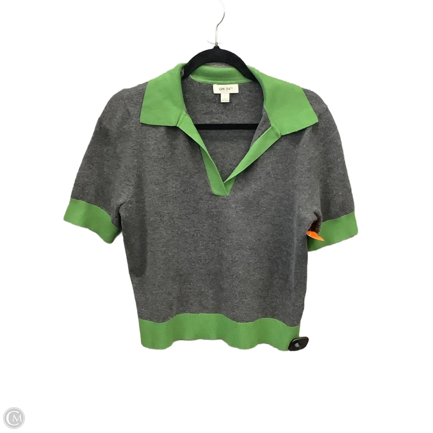 Top Short Sleeve By On 34th In Green & Grey, Size: L