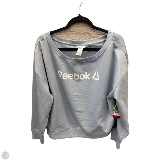 Athletic Top Long Sleeve Crewneck By Reebok In Blue, Size: L