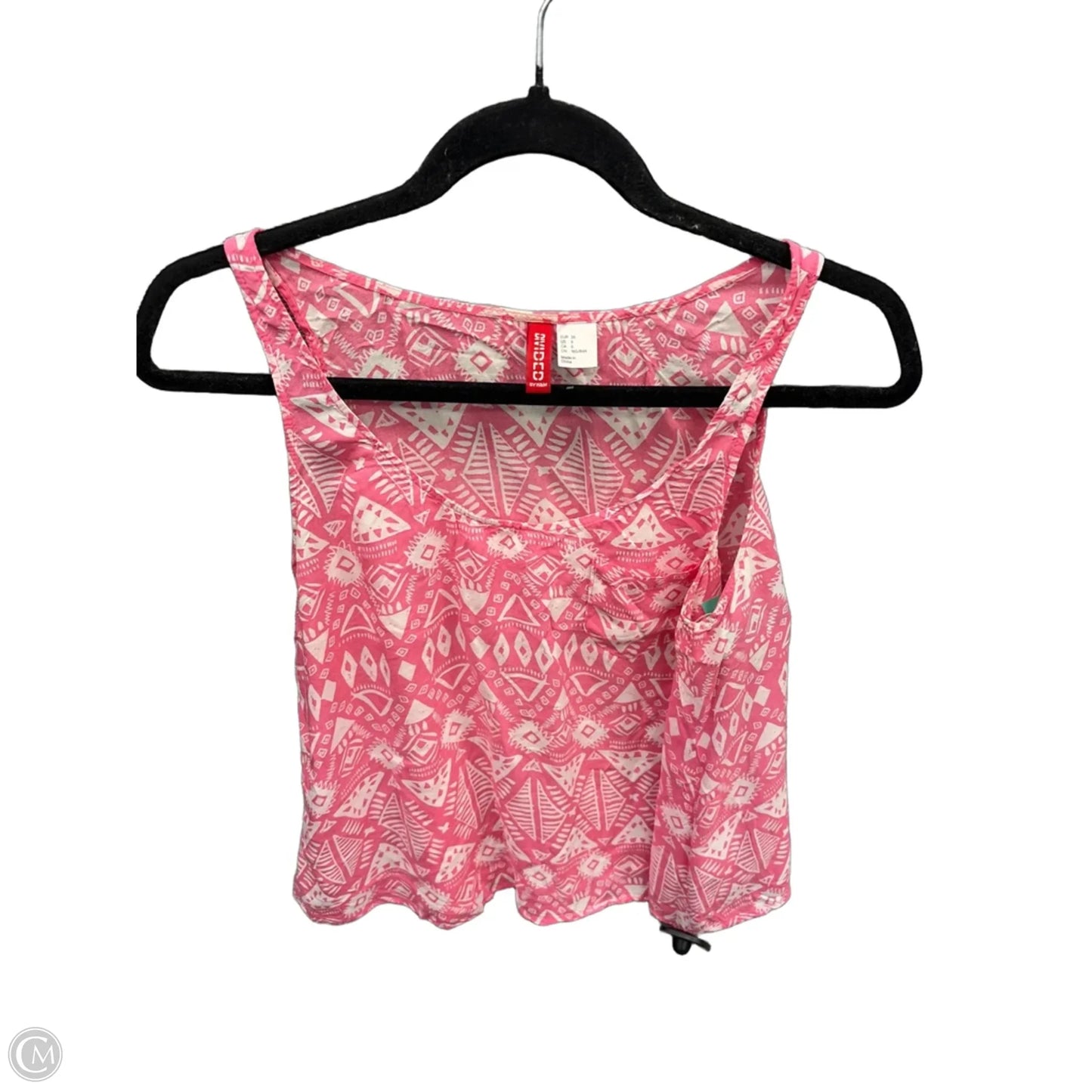 Top Sleeveless By Divided In Pink & White, Size: S