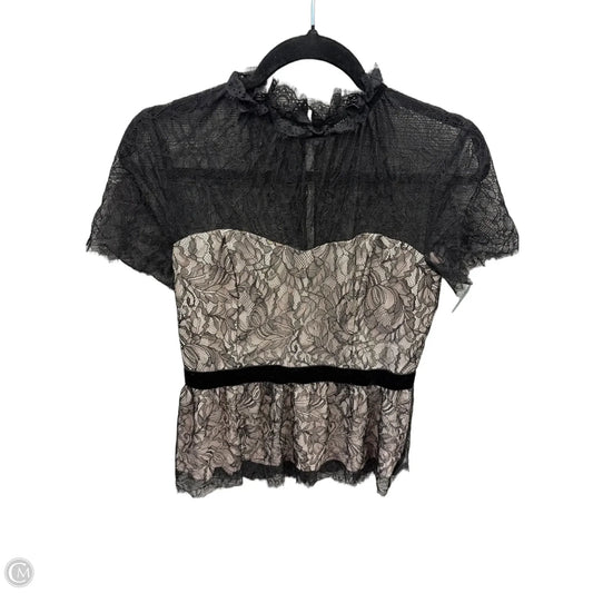 Top Short Sleeve By White House Black Market In Black, Size: S