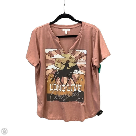 Top Short Sleeve By Maurices In Orange, Size: L