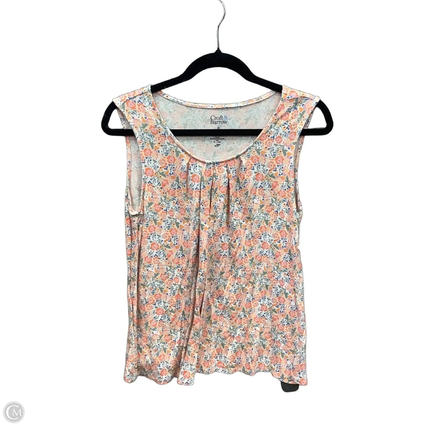 Top Sleeveless By Croft And Barrow In Floral Print, Size: M