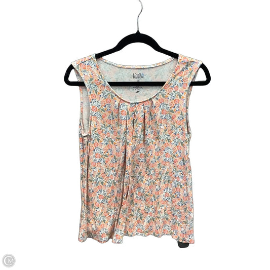 Top Sleeveless By Croft And Barrow In Floral Print, Size: M