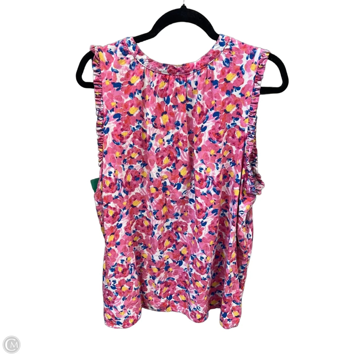 Top Sleeveless By Time And Tru In Floral Print, Size: Xxl