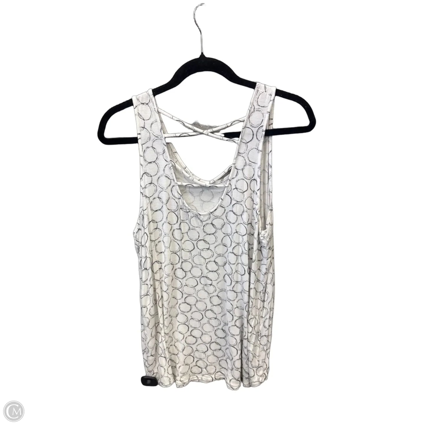 Top Sleeveless By Apt 9 In Black & White, Size: M