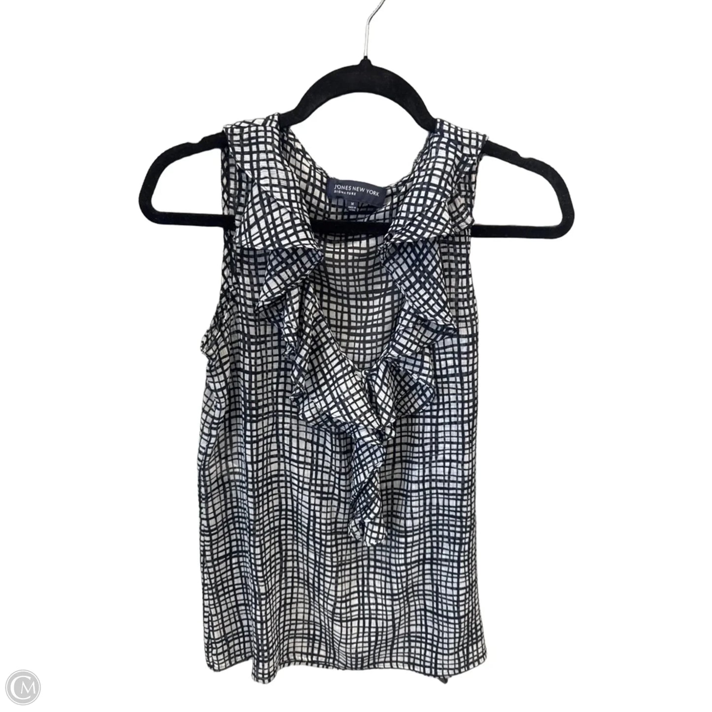 Top Sleeveless By Jones New York In Black & White, Size: M