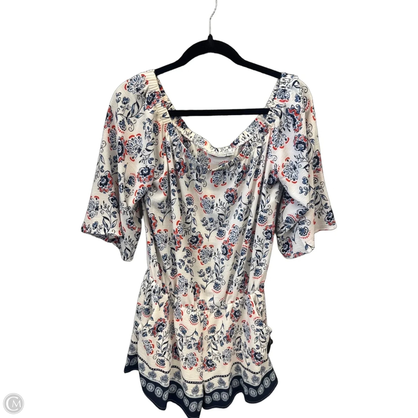 Romper By Premier Amour In Blue & Red & White, Size: M