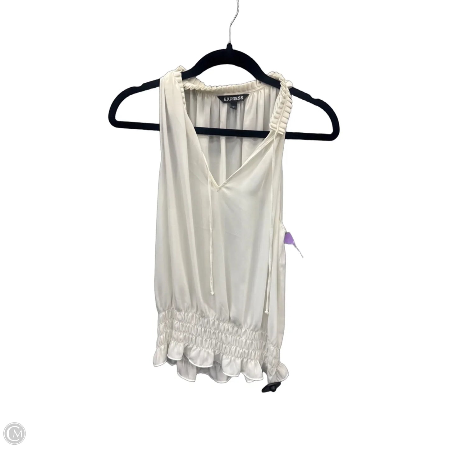 Top Sleeveless By Express In Cream, Size: M