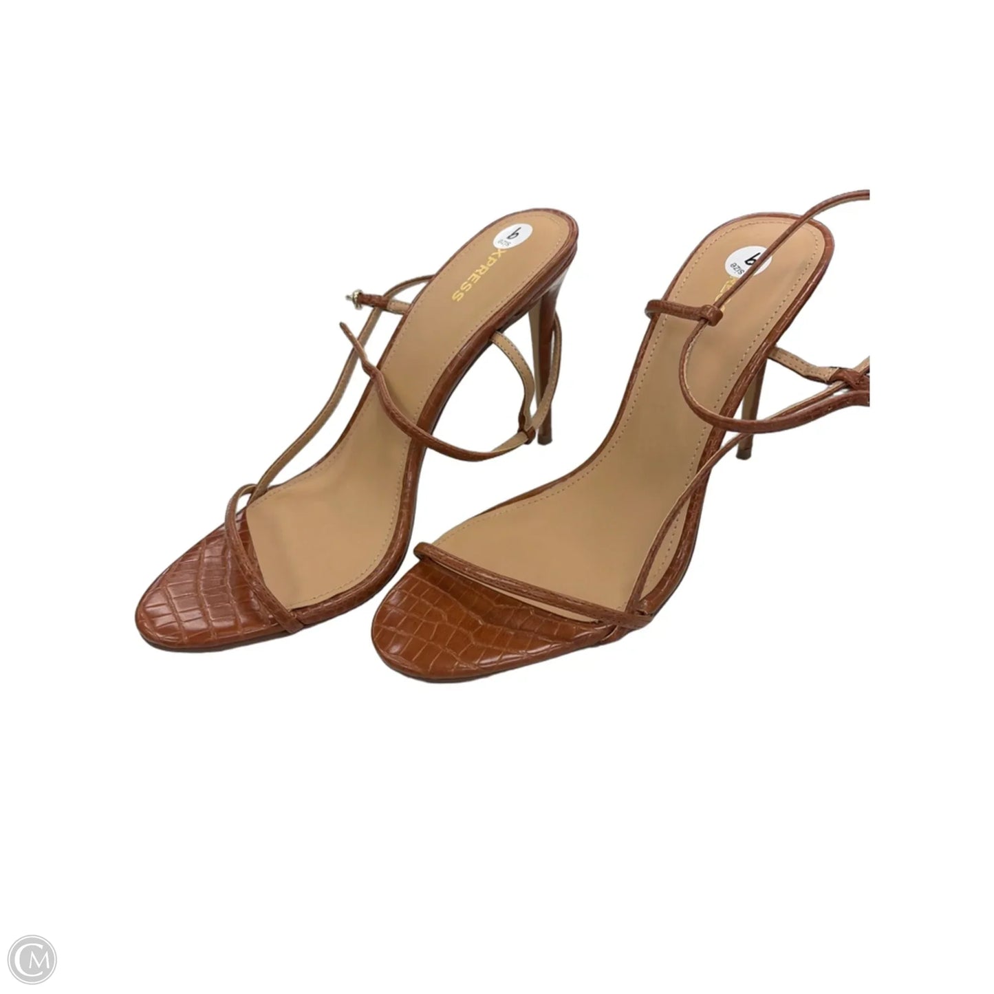 Sandals Heels Stiletto By Express In Brown, Size: 9
