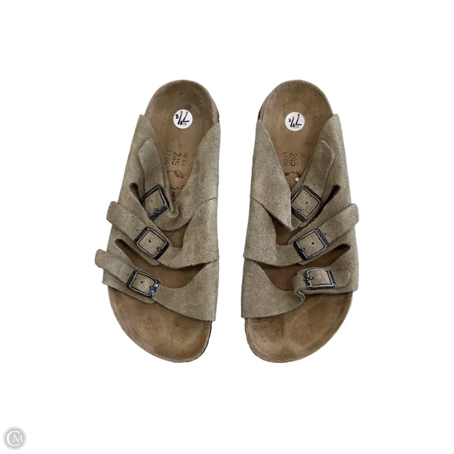 Sandals Flats By Birkenstock In Beige, Size: 7.5