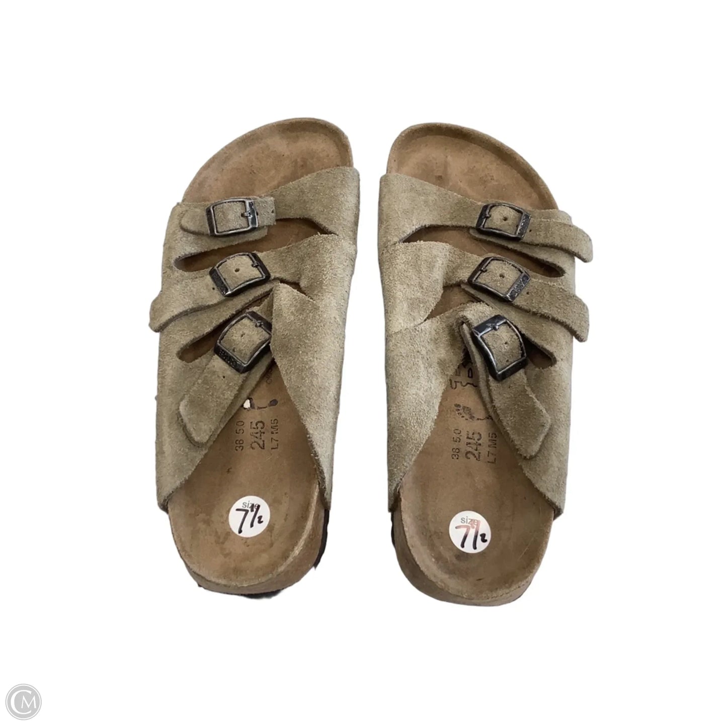 Sandals Flats By Birkenstock In Beige, Size: 7.5