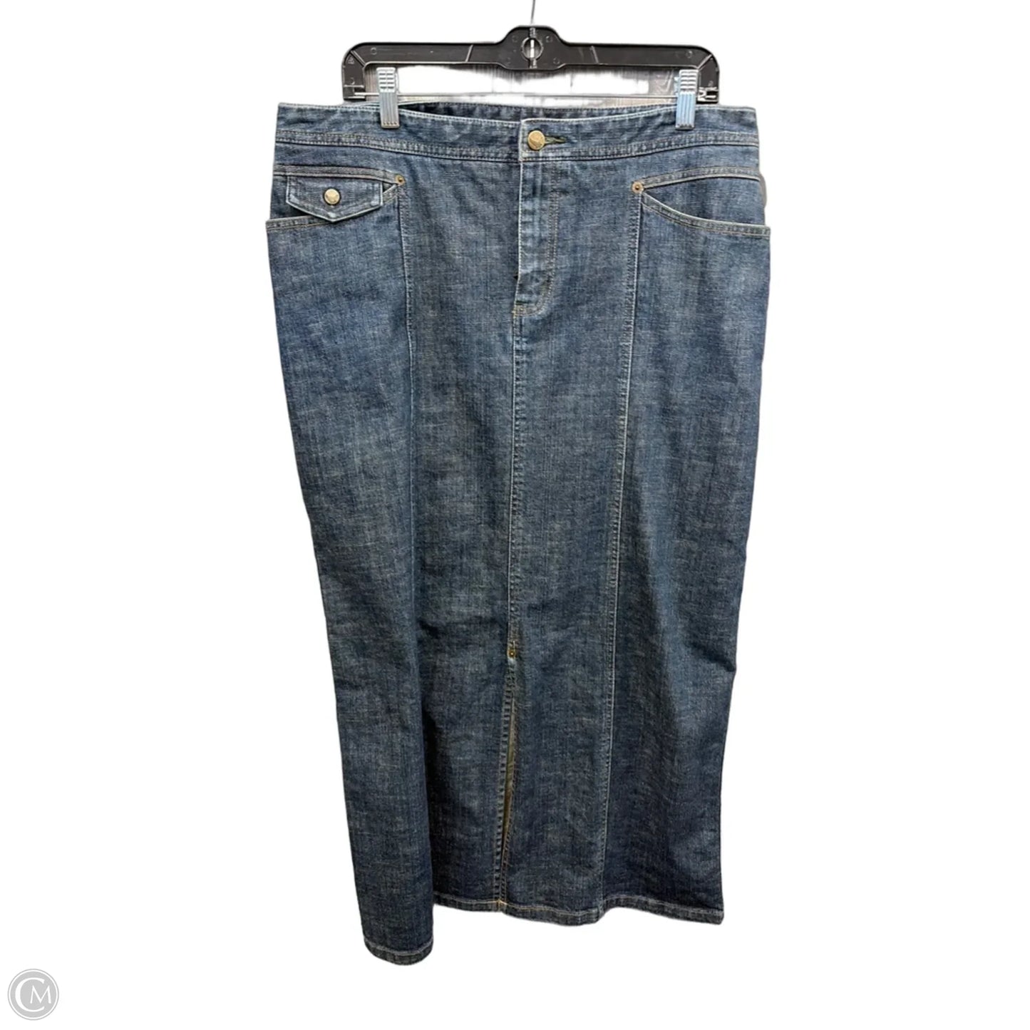 Skirt Maxi By Eddie Bauer In Blue Denim, Size: 14
