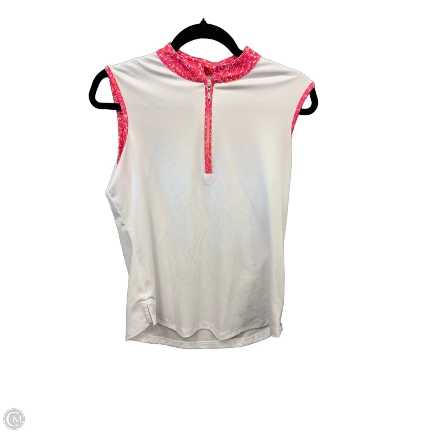 Athletic Tank Top By Pebble Beach In Pink & White, Size: M