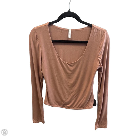 Top Long Sleeve By Be Cool In Brown, Size: M