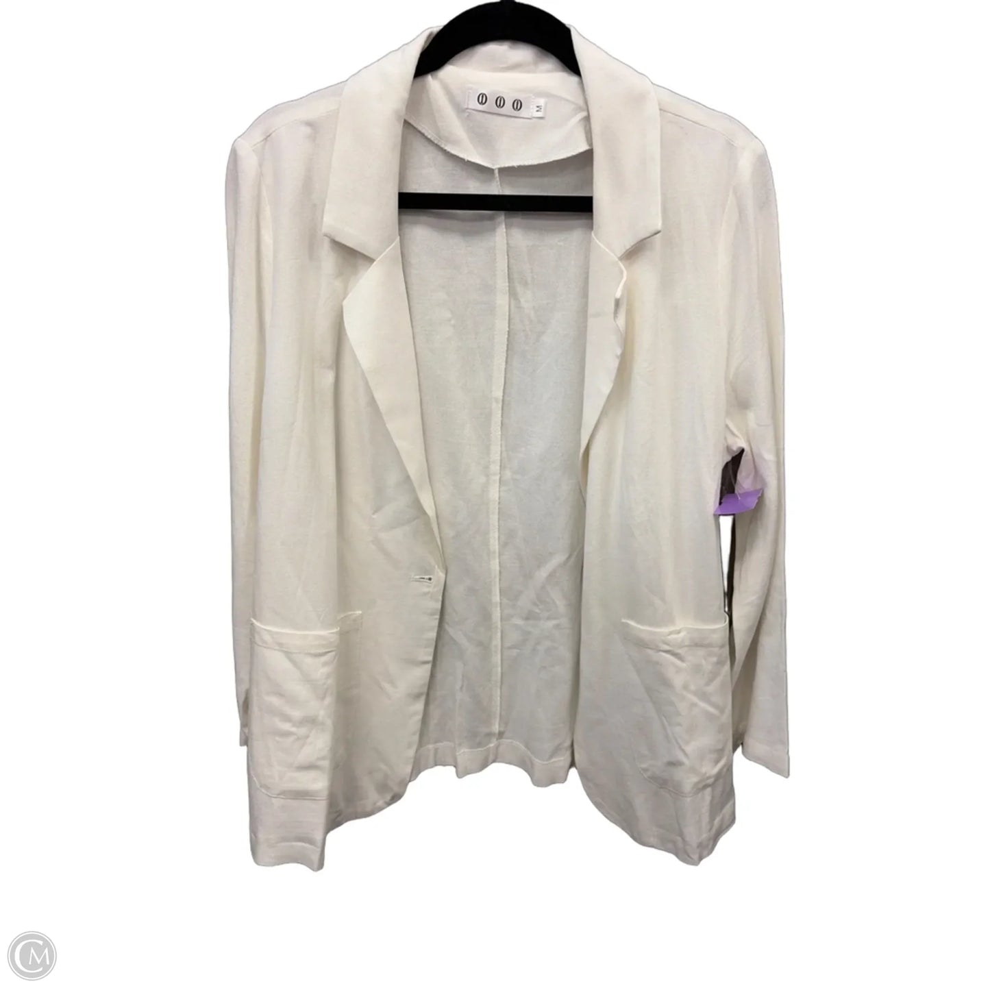 Blazer By Clothes Mentor In White, Size: M