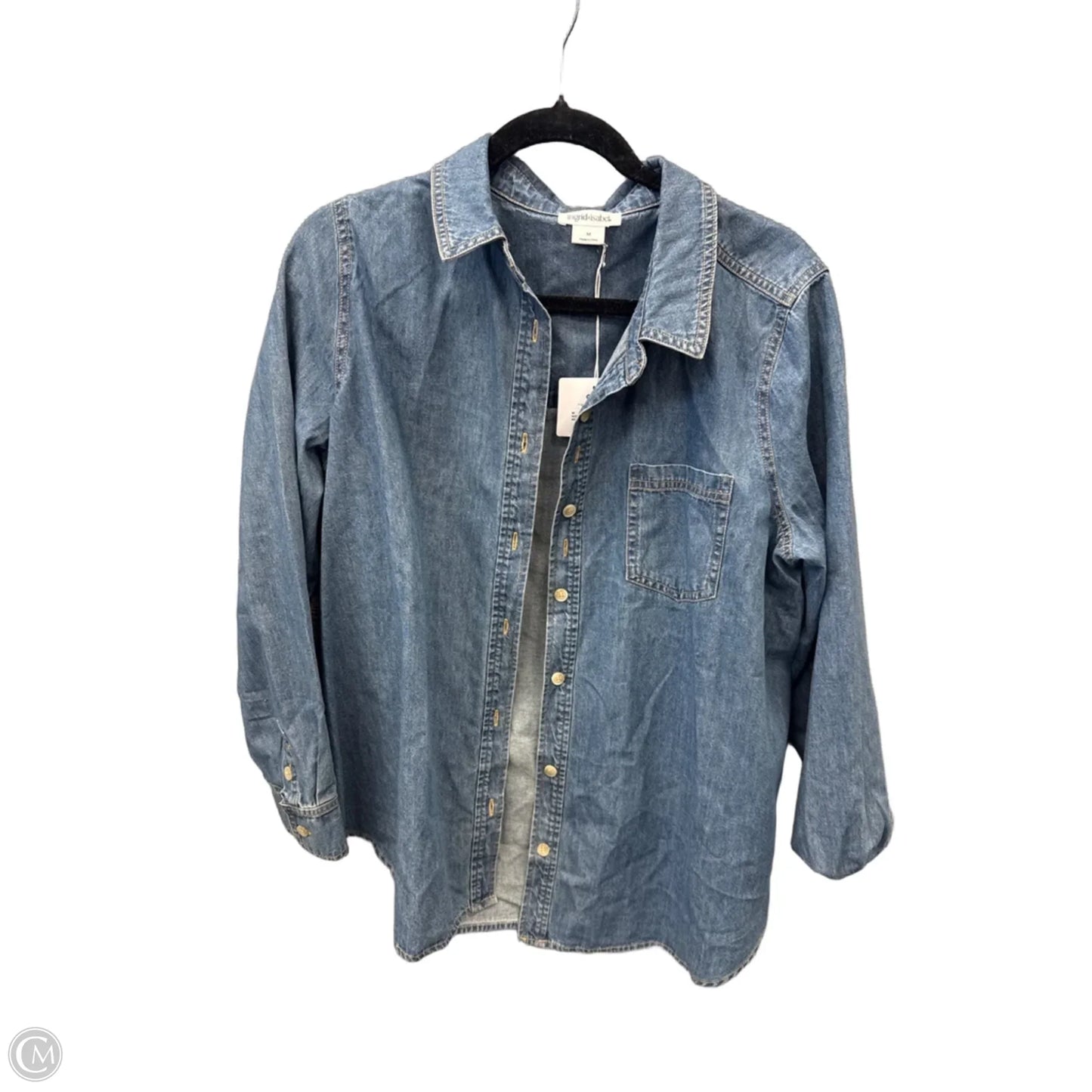 Top Long Sleeve By Ingrid & Isabel In Blue Denim, Size: M