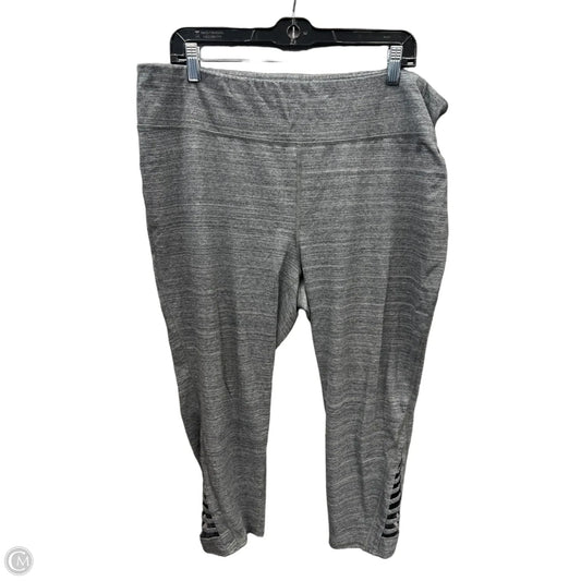Athletic Leggings Capris By Mta Sport In Grey, Size: 2x