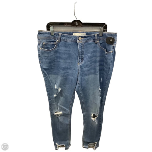 Jeans Cropped By Cato In Blue Denim, Size: 14