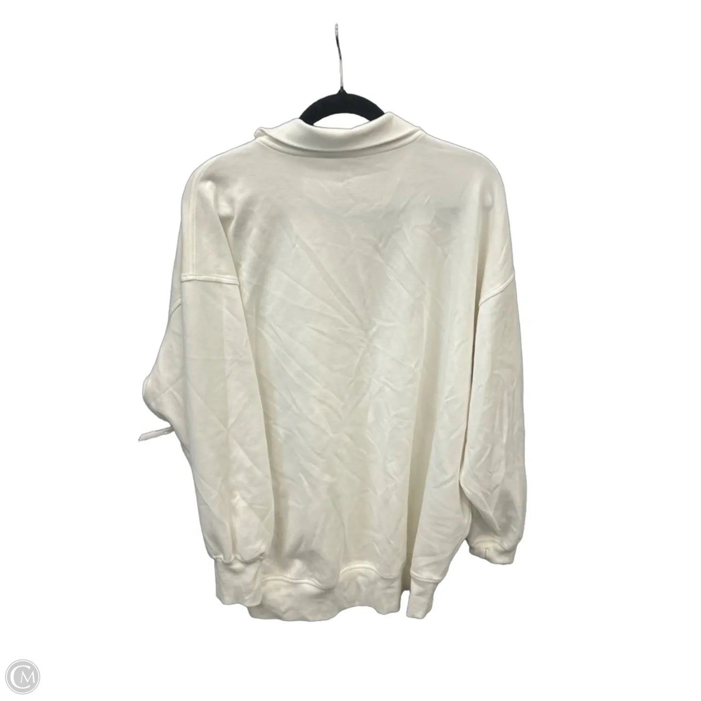 Athletic Top Long Sleeve Collar By Old Navy In Cream, Size: L