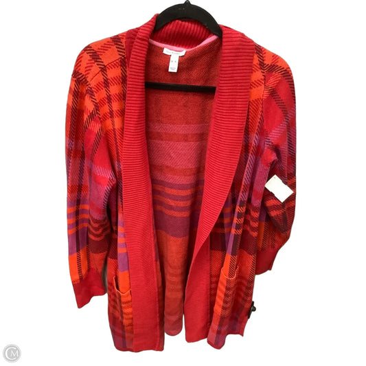 Sweater Cardigan By Isaac Mizrahi Live Qvc In Plaid Pattern, Size: Xl