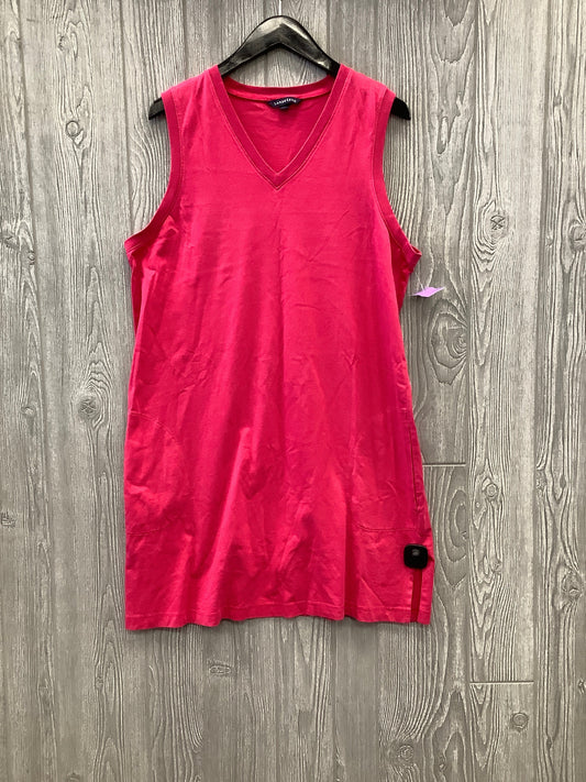 Pink Dress Casual Midi Lands End, Size L