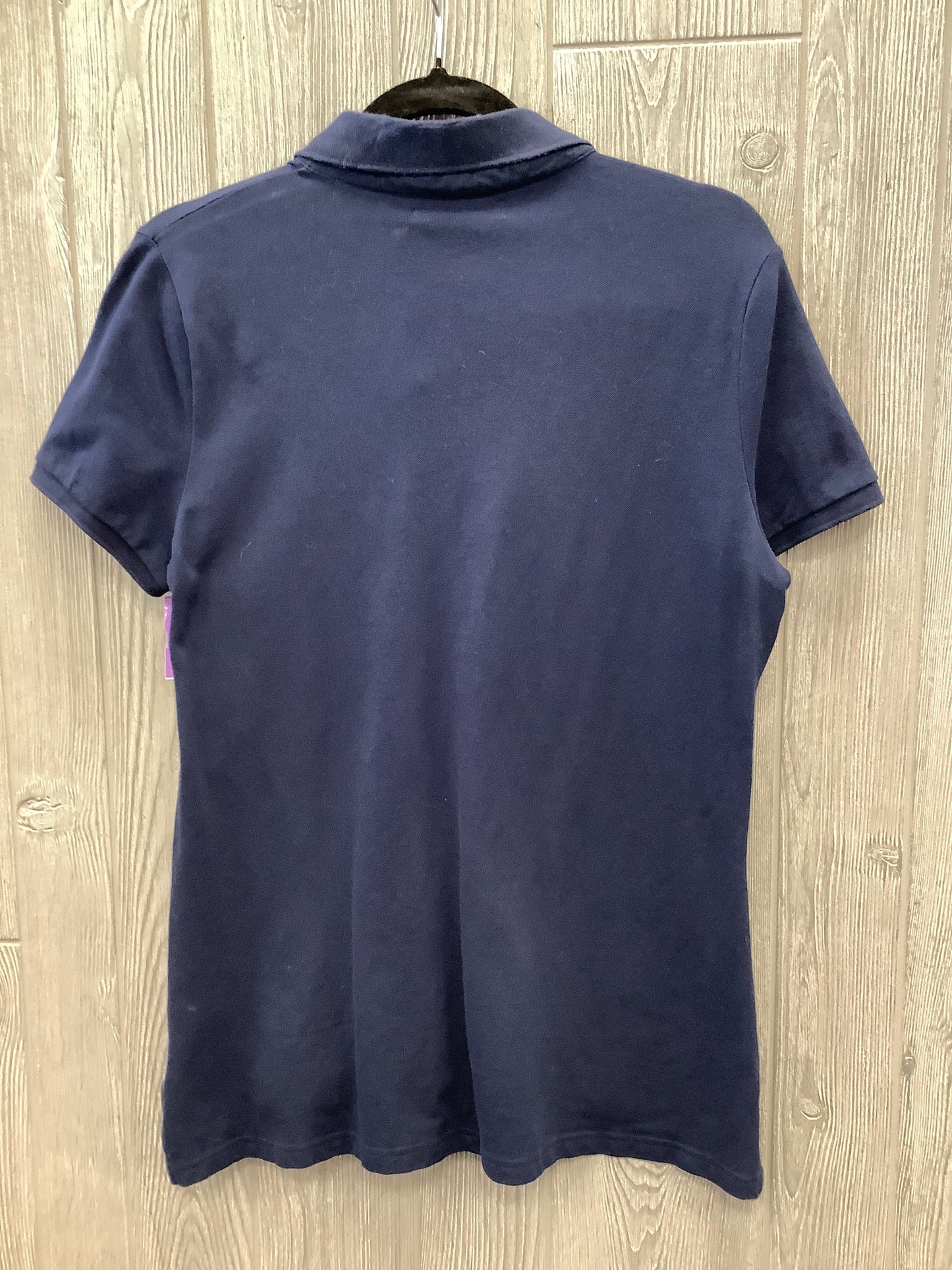 Top Short Sleeve Designer By Lauren By Ralph Lauren In Navy, Size: L