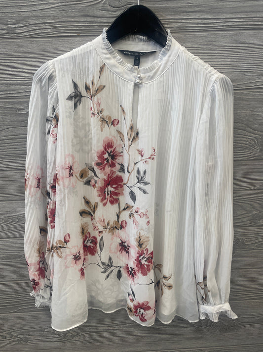 Blouse Long Sleeve By White House Black Market In White, Size: Xs