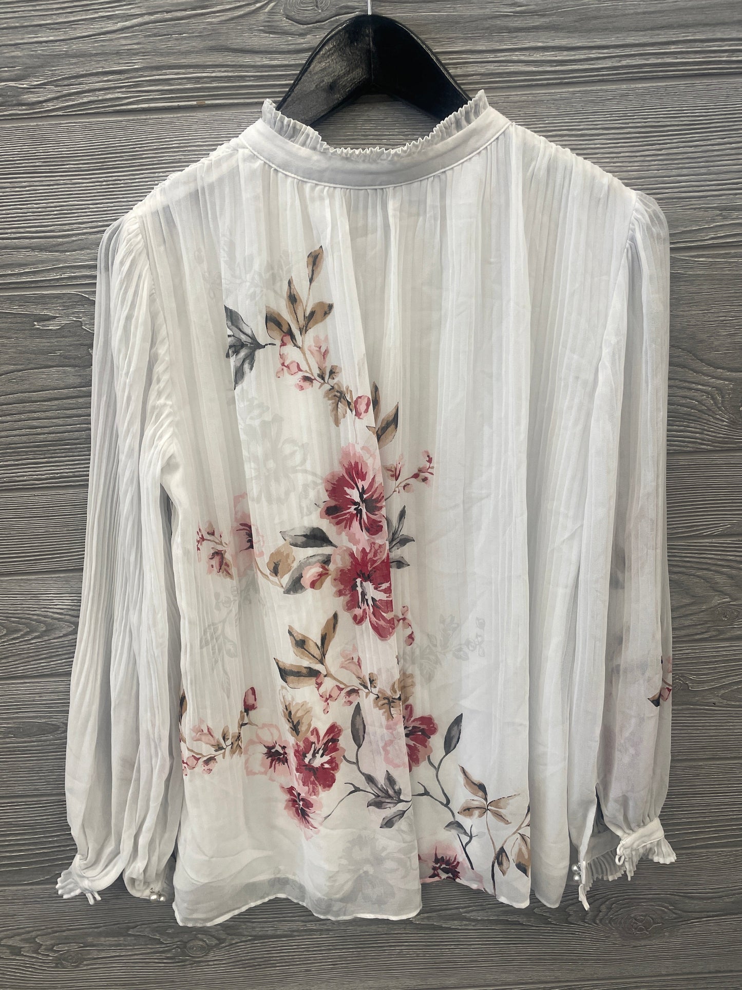 Blouse Long Sleeve By White House Black Market In White, Size: Xs