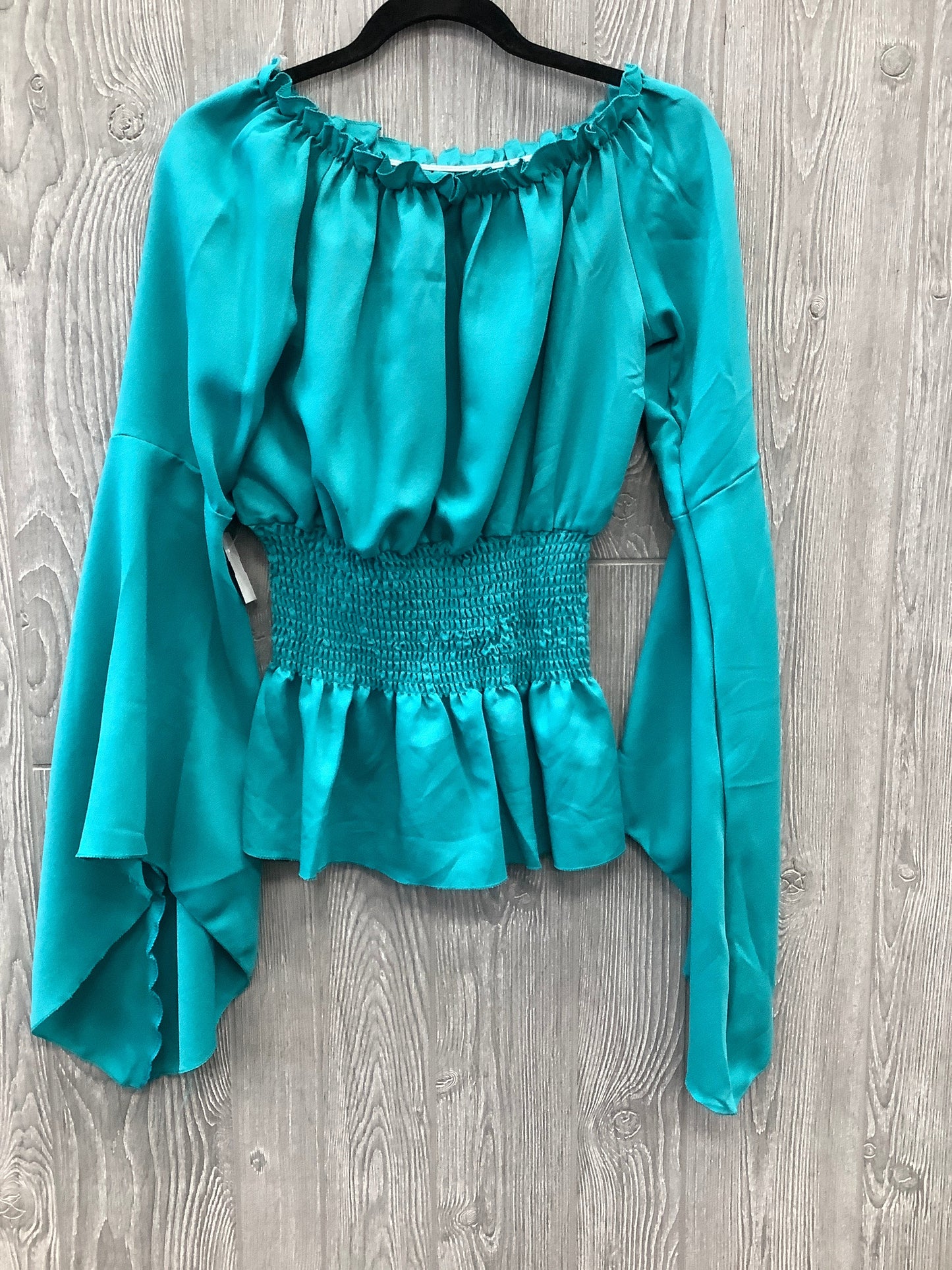 Teal Blouse Long Sleeve Clothes Mentor, Size M