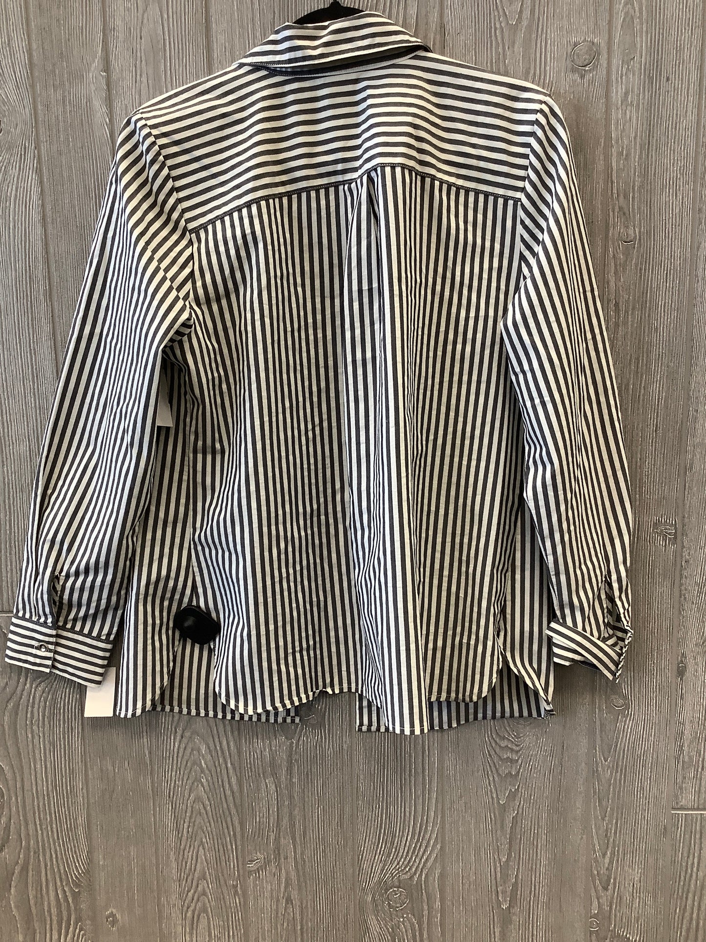 Striped Pattern Top Long Sleeve Denim And Co Qvc, Size M