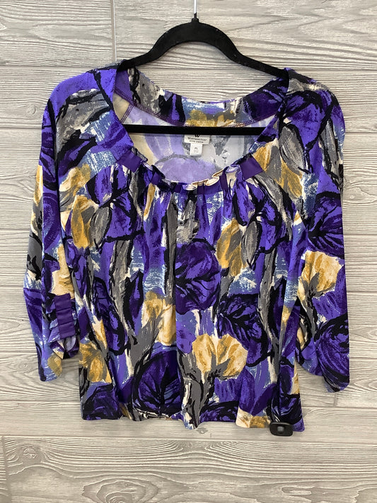 Purple Top Long Sleeve Worthington, Size Petite L