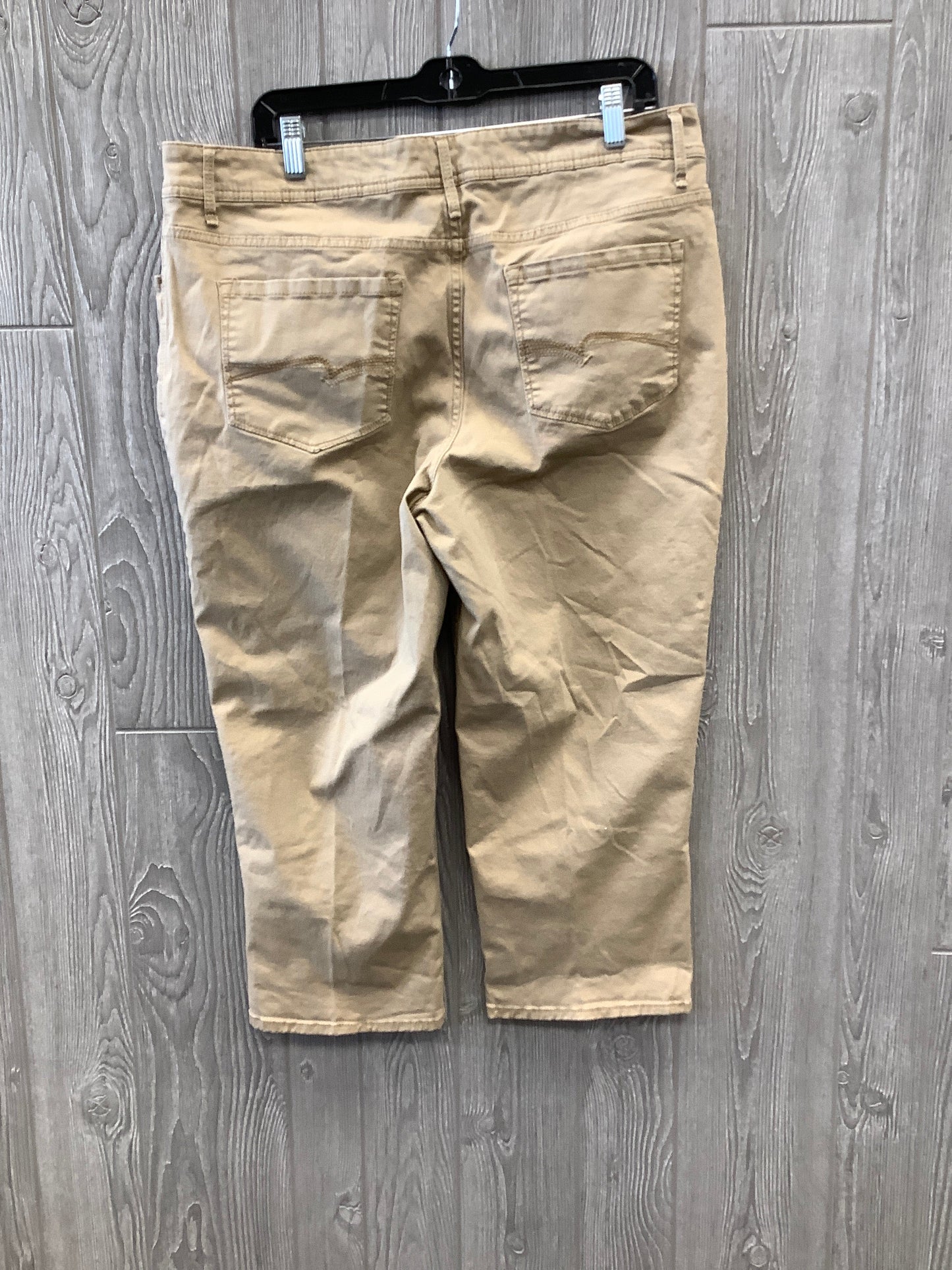 Tan Pants Cropped Faded Glory, Size 18