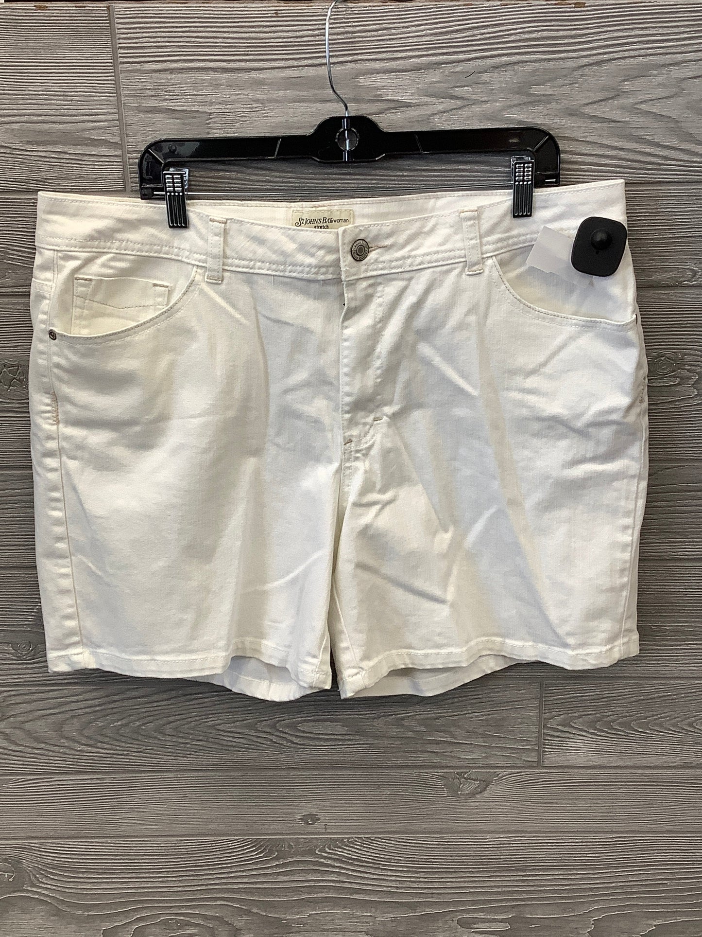 Shorts By St Johns Bay In White Denim, Size: 18w