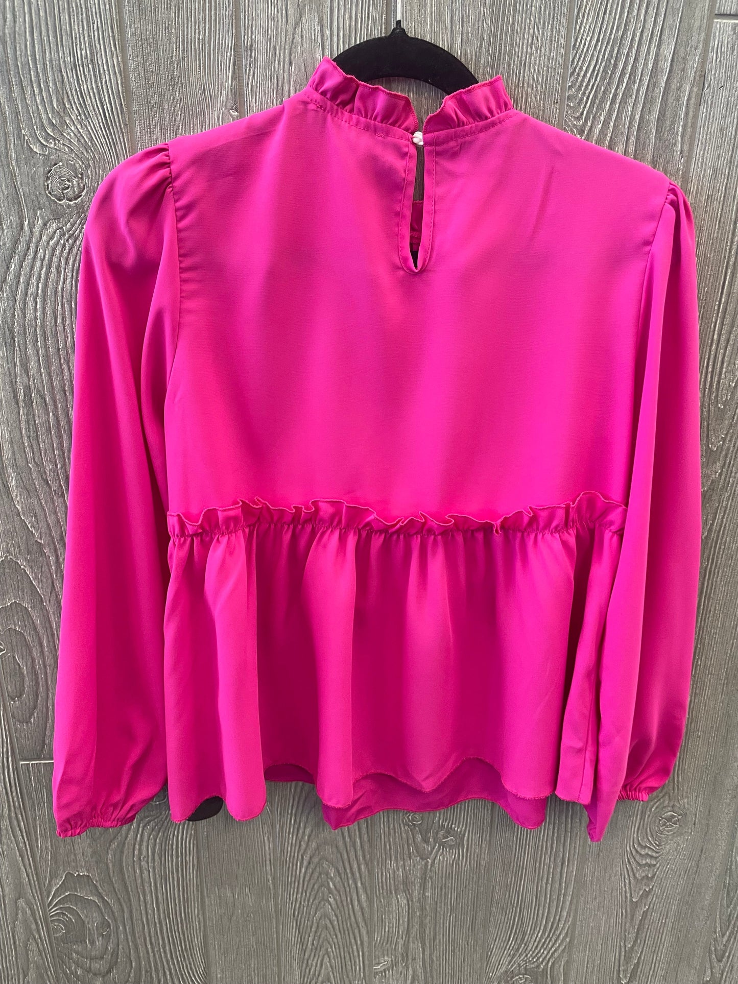 Pink Blouse Long Sleeve Shein, Size S