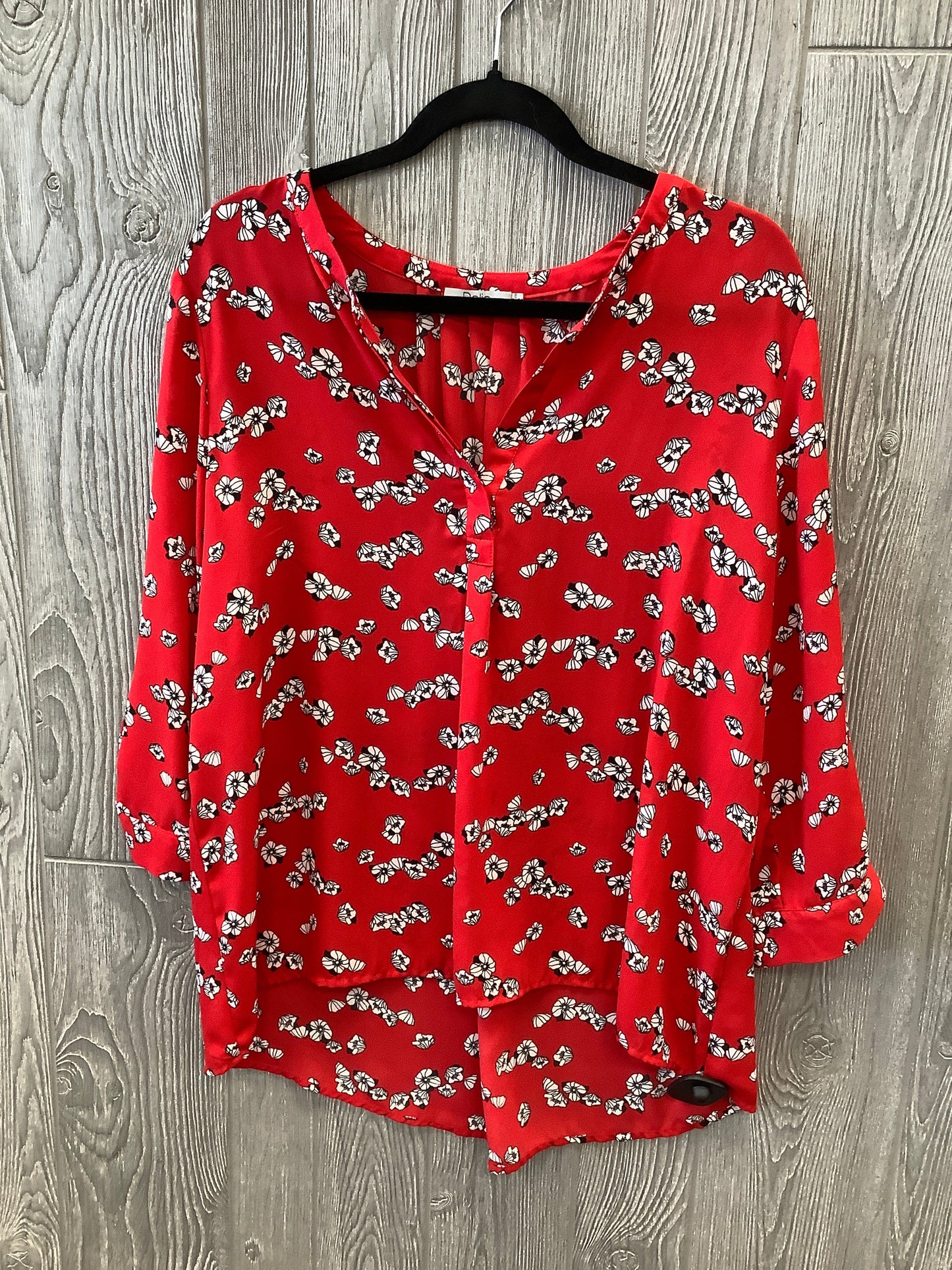 Red Blouse Long Sleeve Dalia, Size Xl