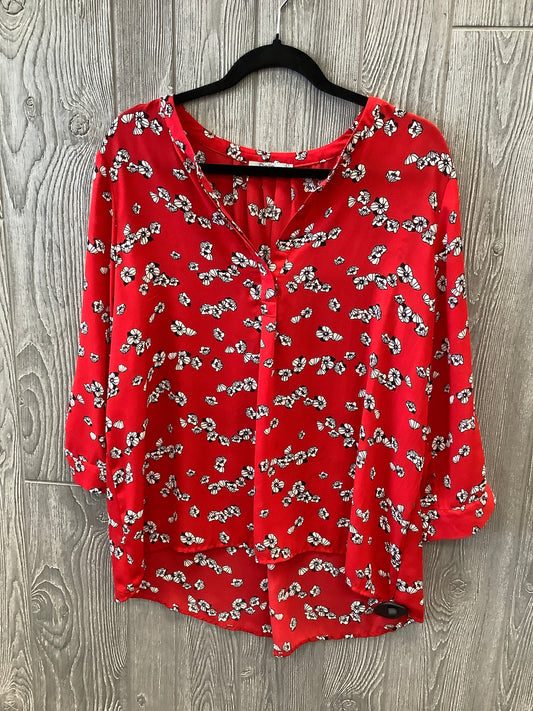 Red Blouse Long Sleeve Dalia, Size Xl