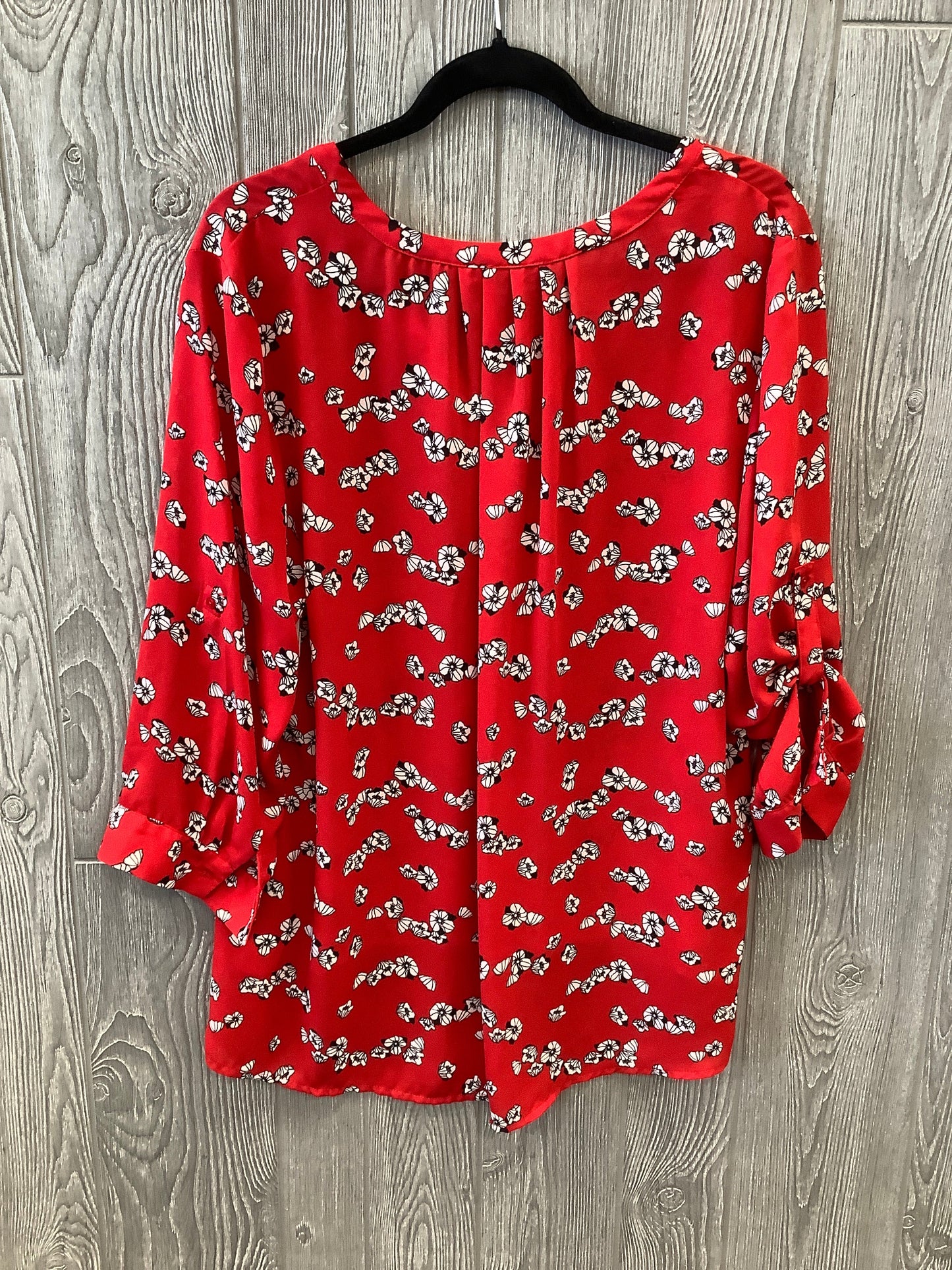 Red Blouse Long Sleeve Dalia, Size Xl