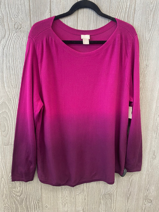 Purple Top Long Sleeve Chicos, Size Xl