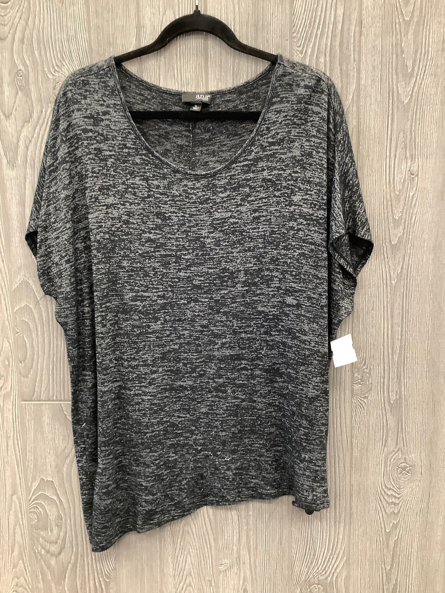 Top Short Sleeve By Ana In Grey, Size: Xl