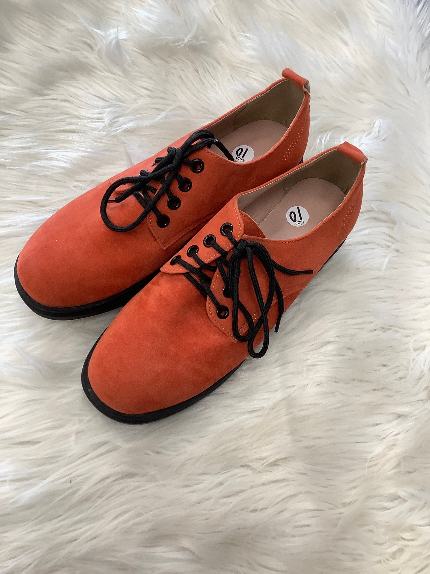 Orange Shoes Flats Clothes Mentor, Size 10