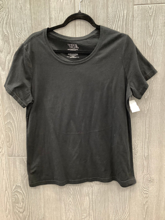 Top Short Sleeve Basic By Time And Tru In Black, Size: Xl