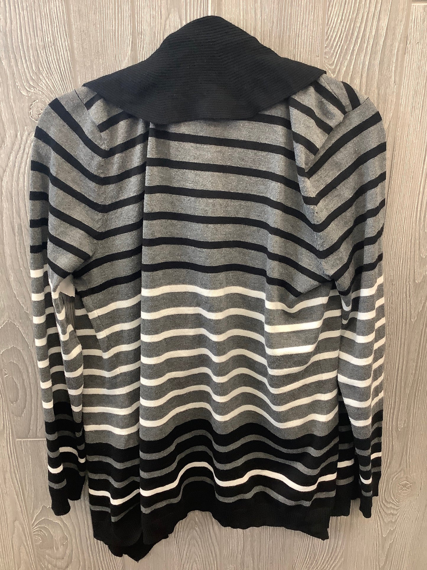 Striped Pattern Cardigan By Design, Size L