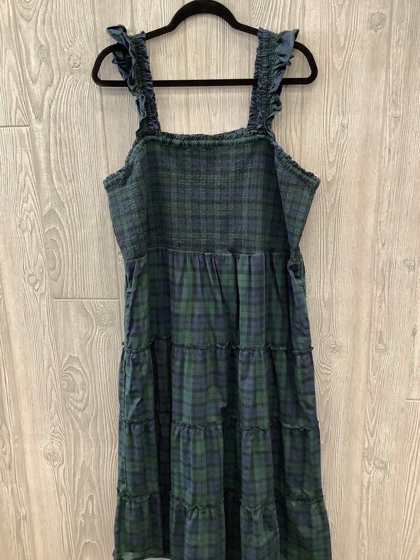 Dress Casual Midi By J. Crew In Blue & Green, Size: 2x