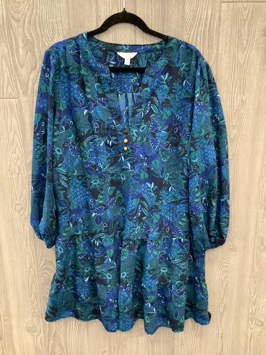 Blue Dress Casual Midi Time And Tru, Size Xl