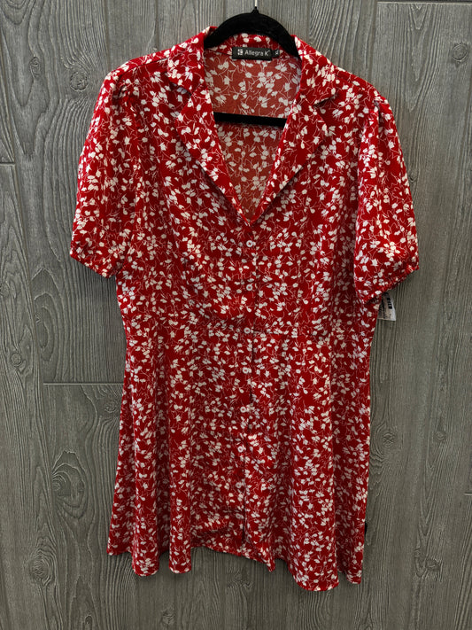 Dress Casual Midi By Allegra K In Red, Size: Xl